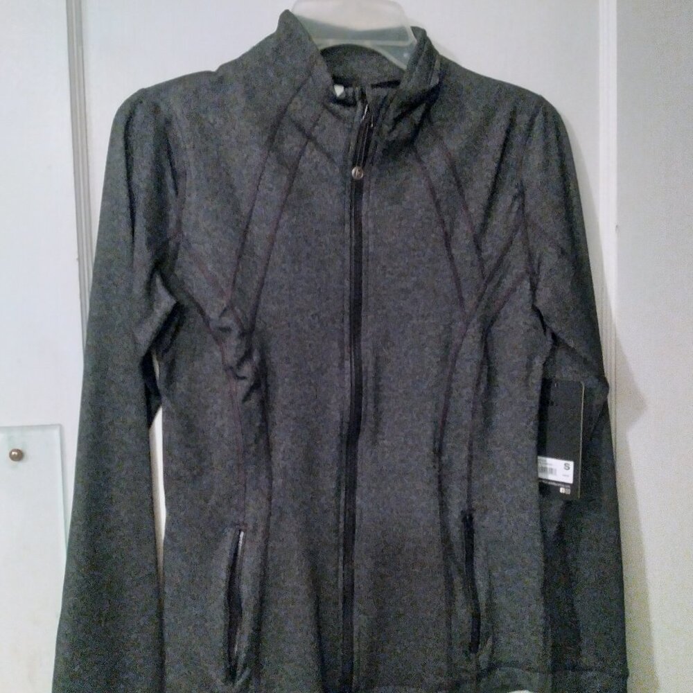 90 Degree By Reflex Charcoal Heather  full zip running/track jacket, size S